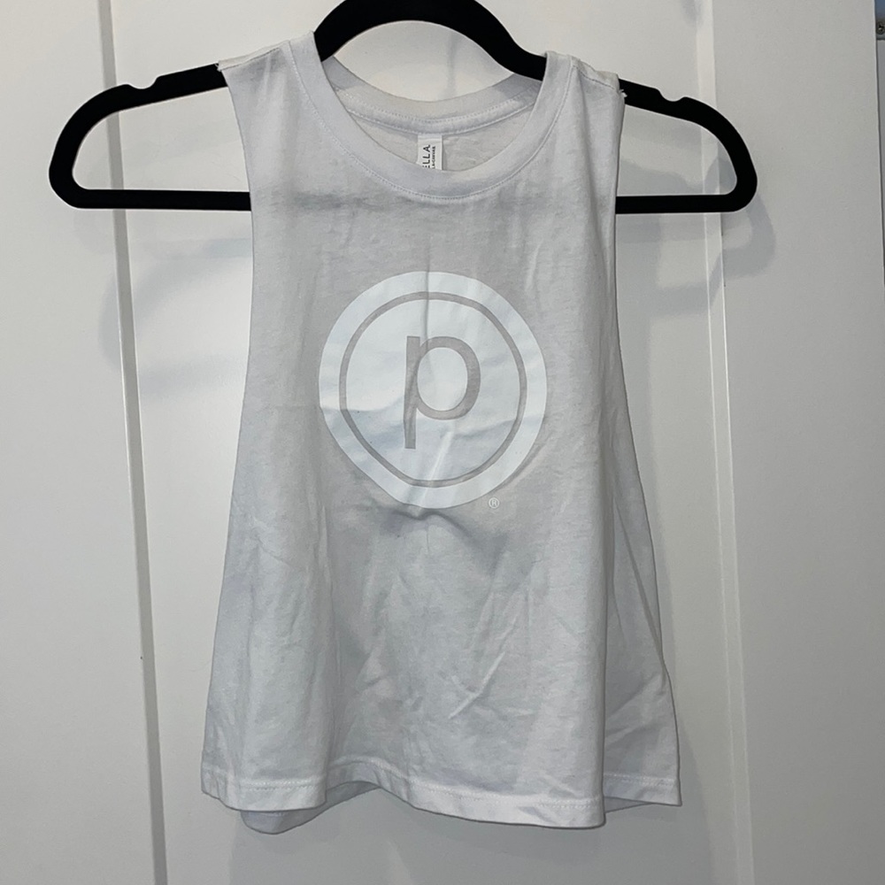 White Pure Barre Bella Crop Tank